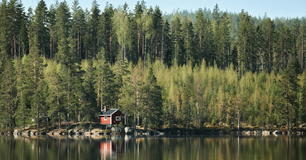 sommarstuga på landet vid sjö